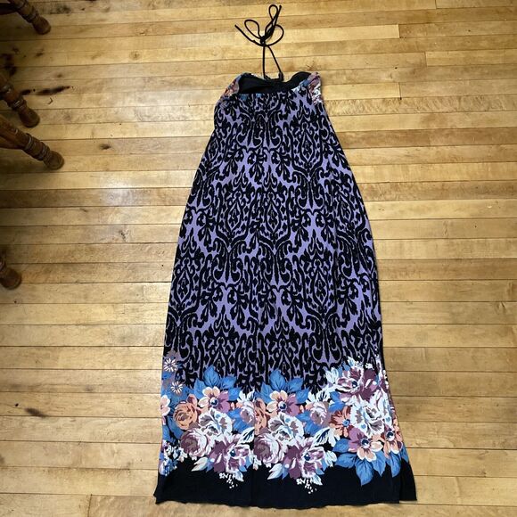 Saint Tropez West Dress Women’s Size 6 Halter Floral Maxi Colorful - Picture 7 of 12